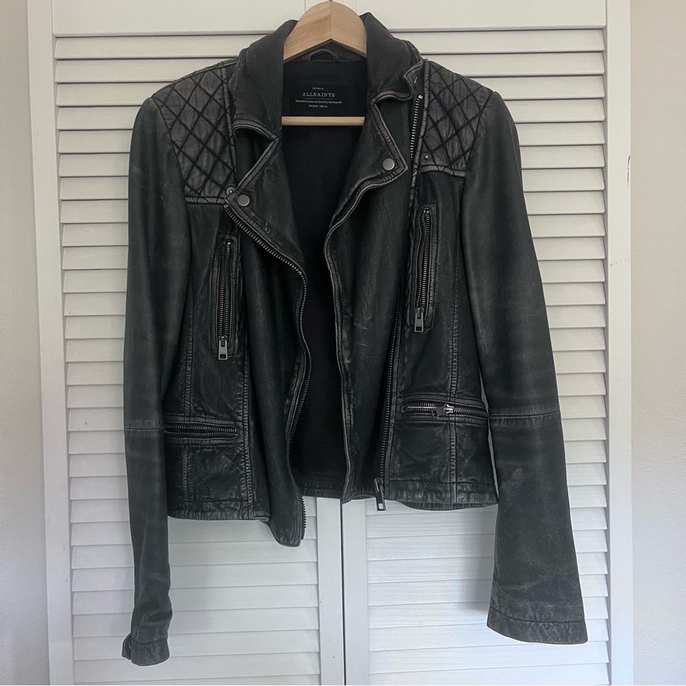 All Saints Black Leather Jacket